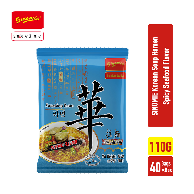 SINOMIE Korean Soup Ramen-Spicy Seafood Flavor 110G